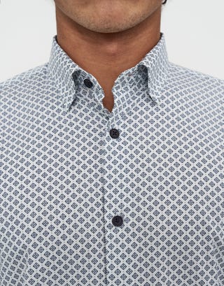 Prism Long Sleeve Shirt in Blanc Detail