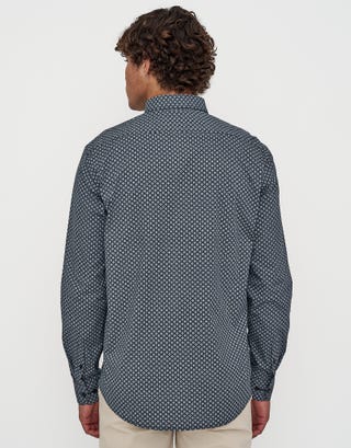 Prism Long Sleeve Shirt in Navy Back