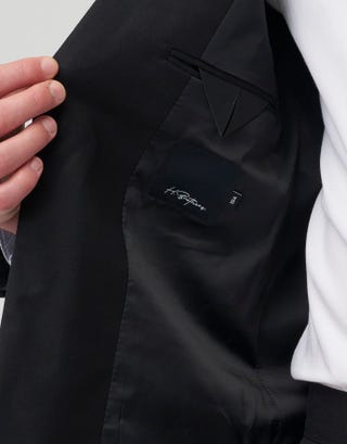 Stretch Dorado Slim Fit Suit Jacket in Black Detail2
