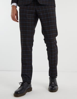 Check Phantom Slim Fit Trousers in Black Detail2