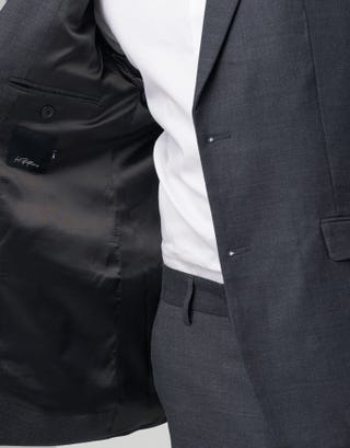 Slim Stretch Suit Jacket in Charcoal Detail2