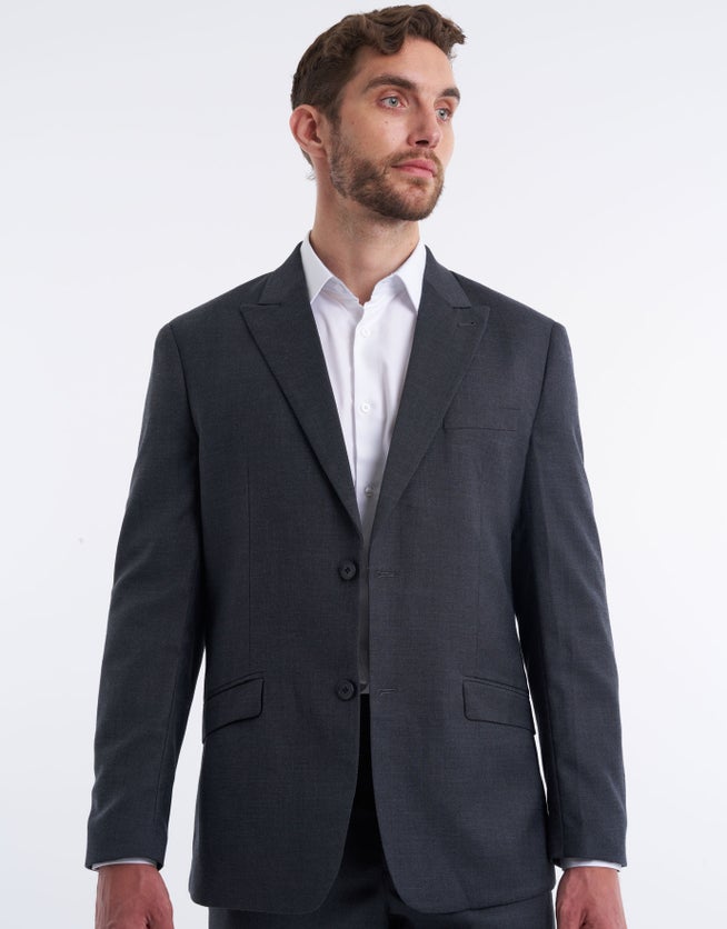 Slim Stretch Suit Jacket in Charcoal | Hallensteins NZ