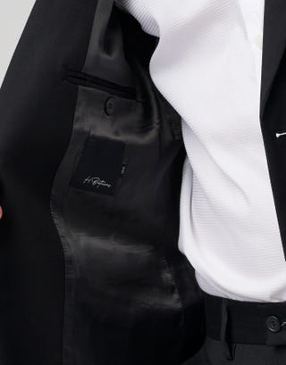 Slim Fit PV Suit Jacket in Black Detail2