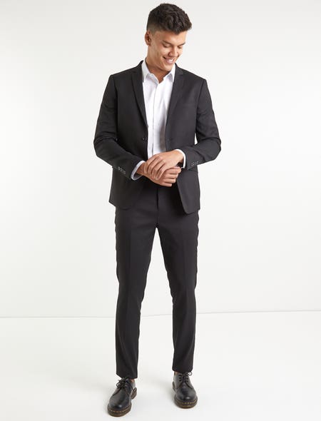 Slim Fit Suit Pants in Black