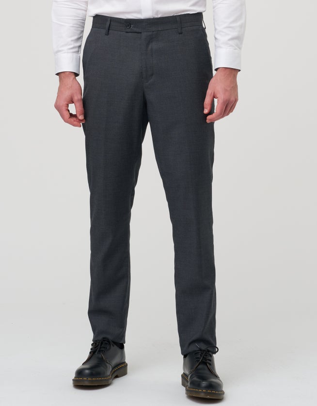 Stretch Slim Fit Suit Pants in Charcoal Hallensteins NZ