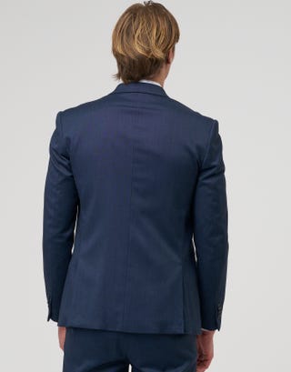 Slim Marine Stretch Suit Jacket in Navy Back