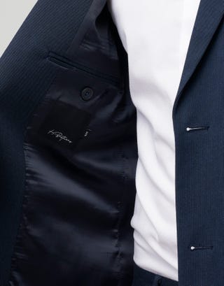 Slim Marine Stretch Suit Jacket in Navy Detail2