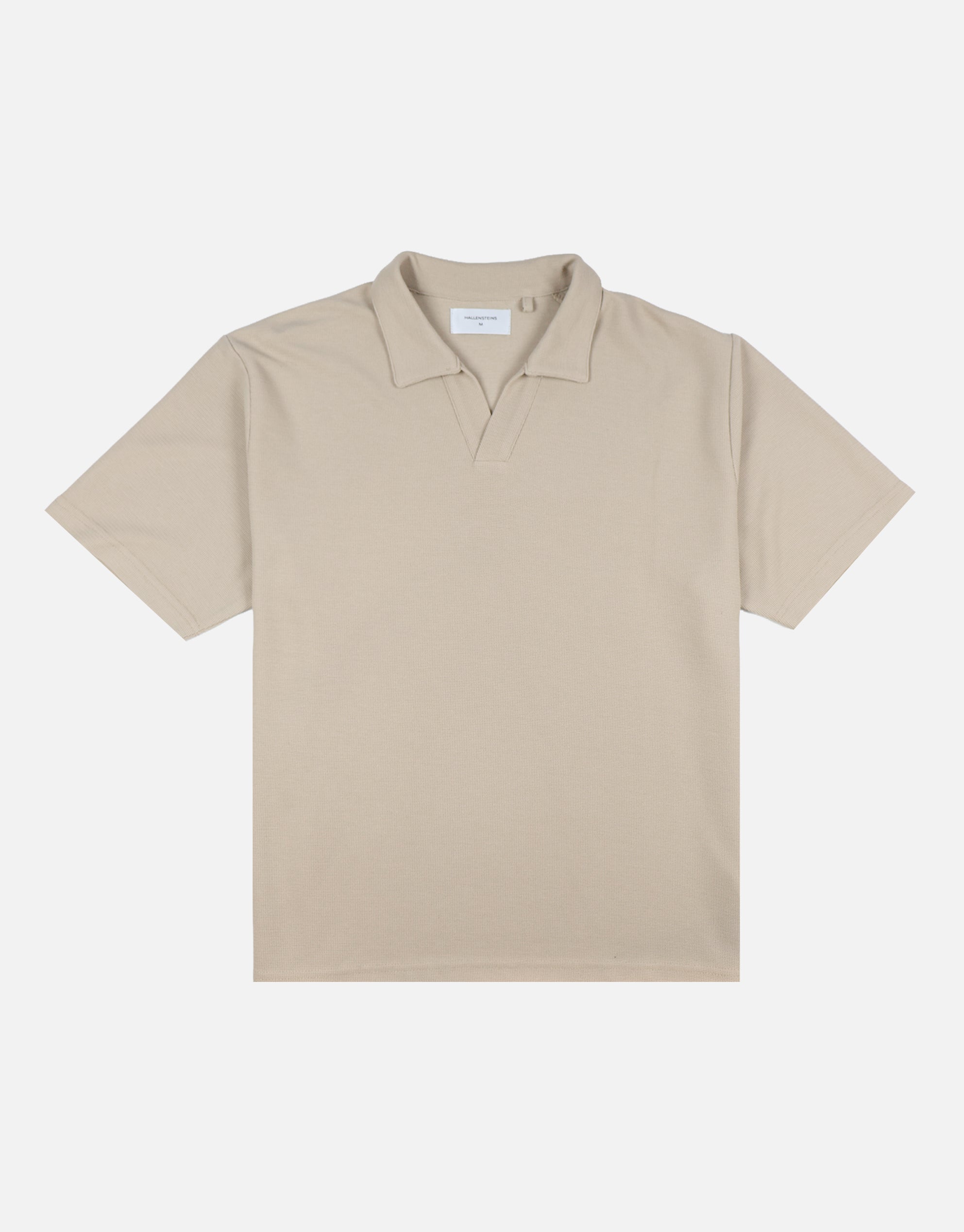 Relaxed Open Collar Polo in Ecru | Hallensteins NZ