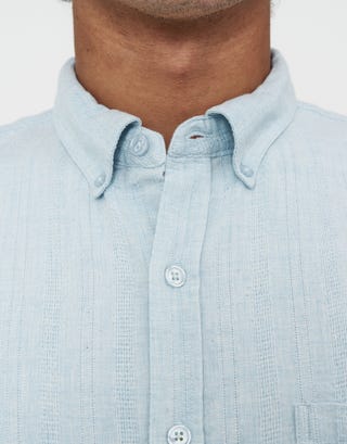 Textured Short Sleeve Shirt in Lt Blue Detail