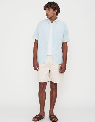 Textured Short Sleeve Shirt in Lt Blue Full