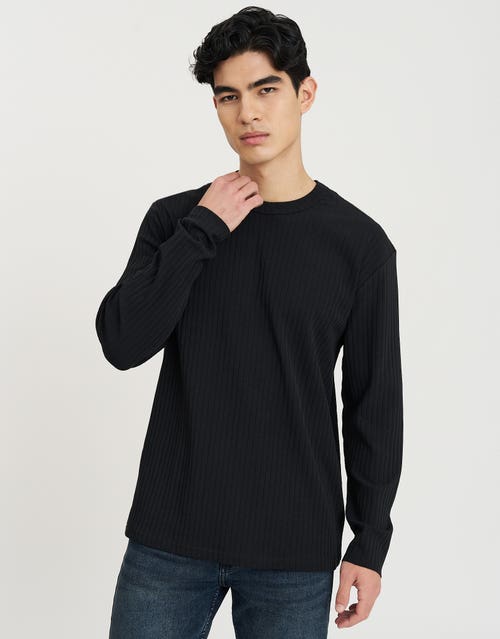 Ribbed Long Sleeve T-Shirt