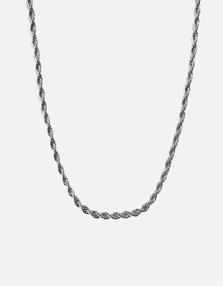 Rope Chain Necklace in Silver Front
