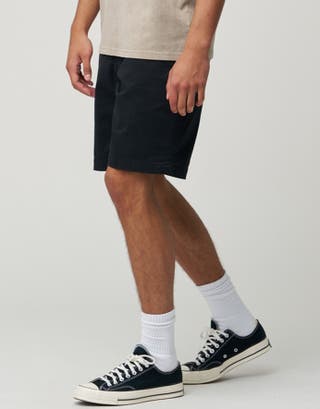 Stretch Chino Slim Fit Shorts in Black Detail2