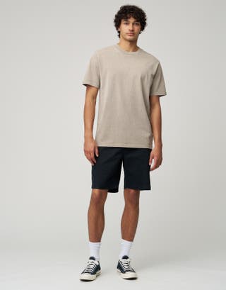 Stretch Chino Slim Fit Shorts in Black Full