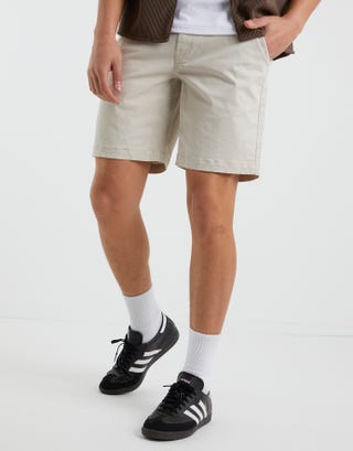 Stretch Chino Slim Fit Shorts in Bone Detail2