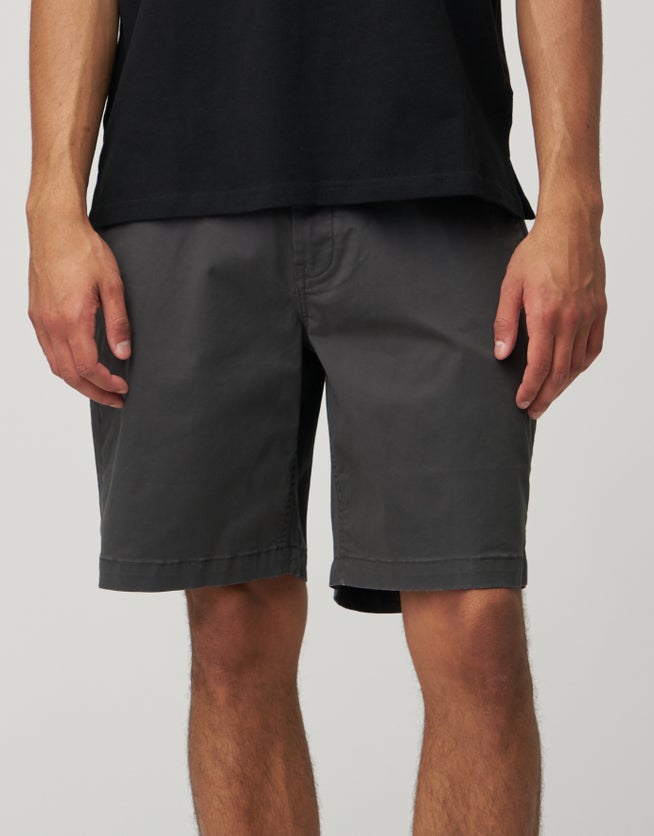 Stretch Chino Slim Fit Shorts in Charcoal Hallensteins NZ