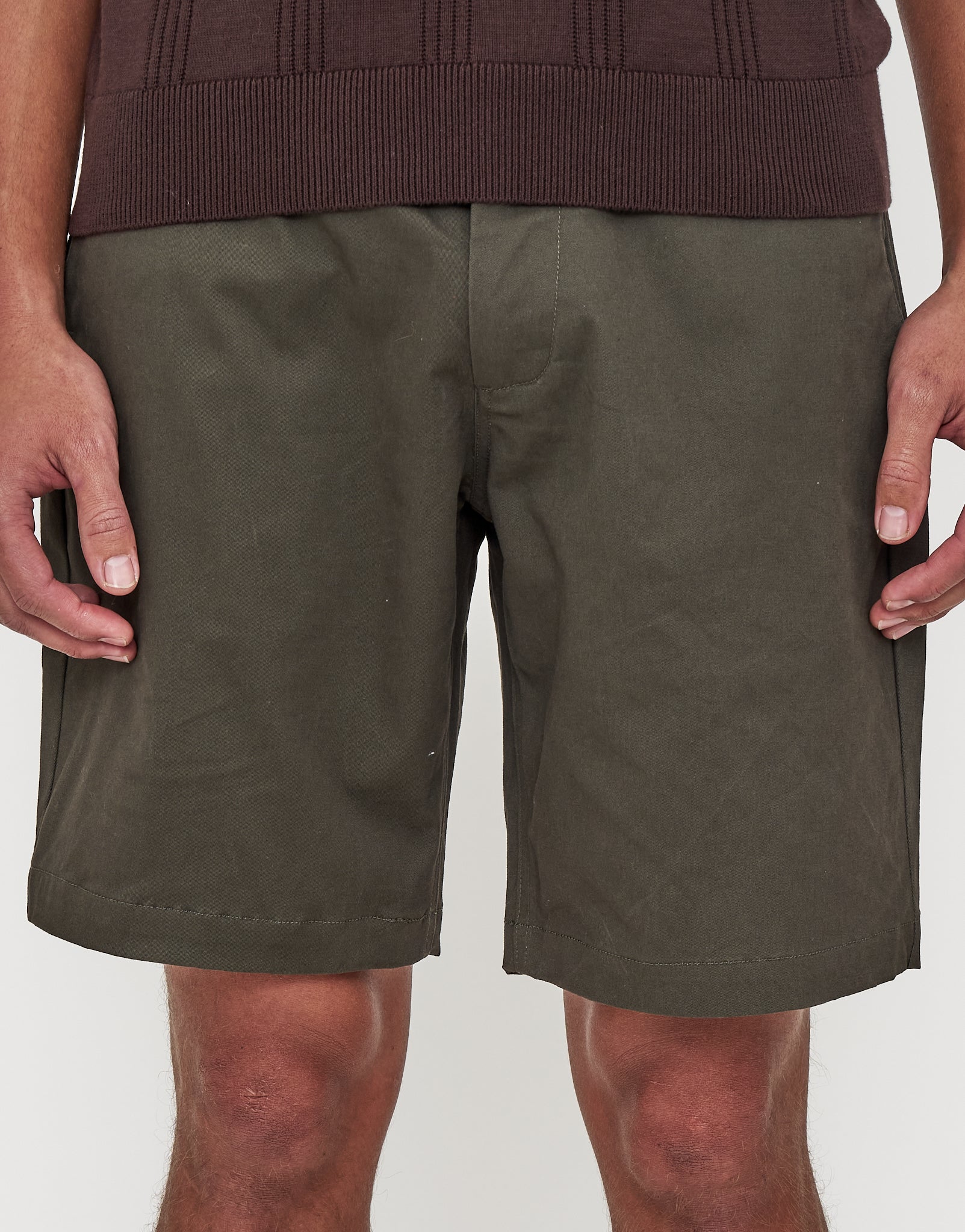 Stretch Chino Slim Fit Shorts in Forest Green | Hallensteins NZ
