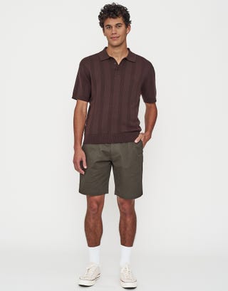 Stretch Chino Slim Fit Shorts in Forest Green Full