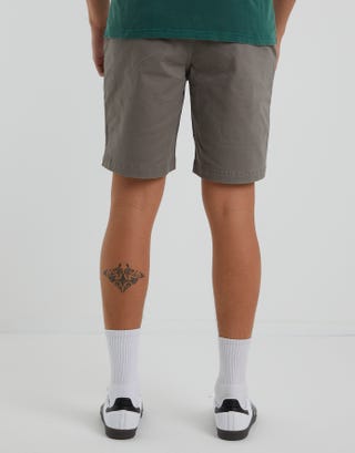 Stretch Chino Slim Fit Shorts in Mid Grey Back