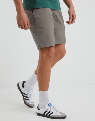 Stretch Chino Slim Fit Shorts in Mid Grey Detail2
