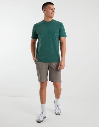 Stretch Chino Slim Fit Shorts in Mid Grey Full