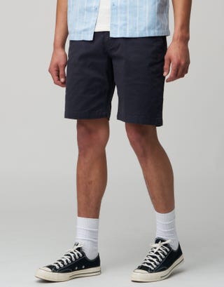 Stretch Chino Slim Fit Shorts in Navy Detail2