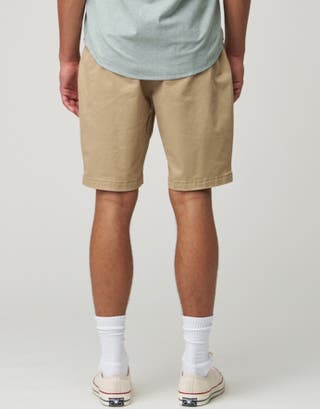 Stretch Chino Slim Fit Shorts in Tan Back
