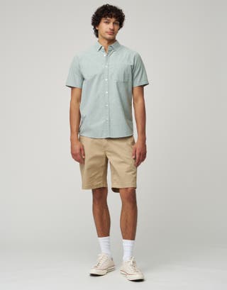 Stretch Chino Slim Fit Shorts in Tan Full