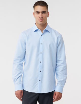 Honeycomb Texture Long Sleeve Dress Shirt in Light Blue Detail2