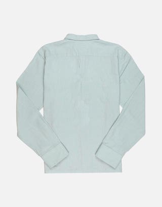 Linen Blend Long Sleeve Shirt in Pistachio Green Full