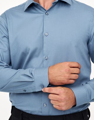Savant Long Sleeve Premium Dress Shirt in Ash Blue Detail2