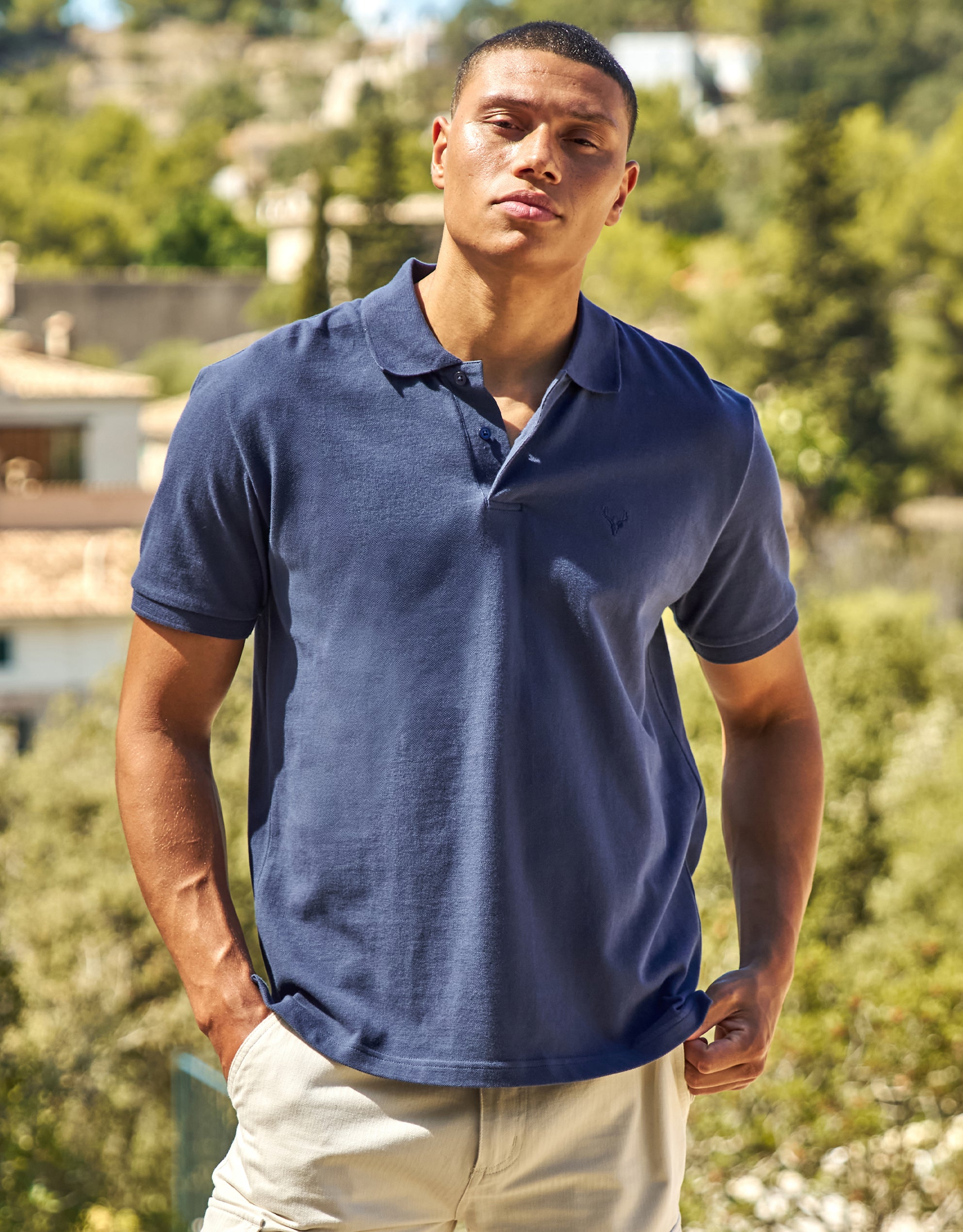 Pique Short Sleeve Polo in Midnight Blue | Hallensteins NZ