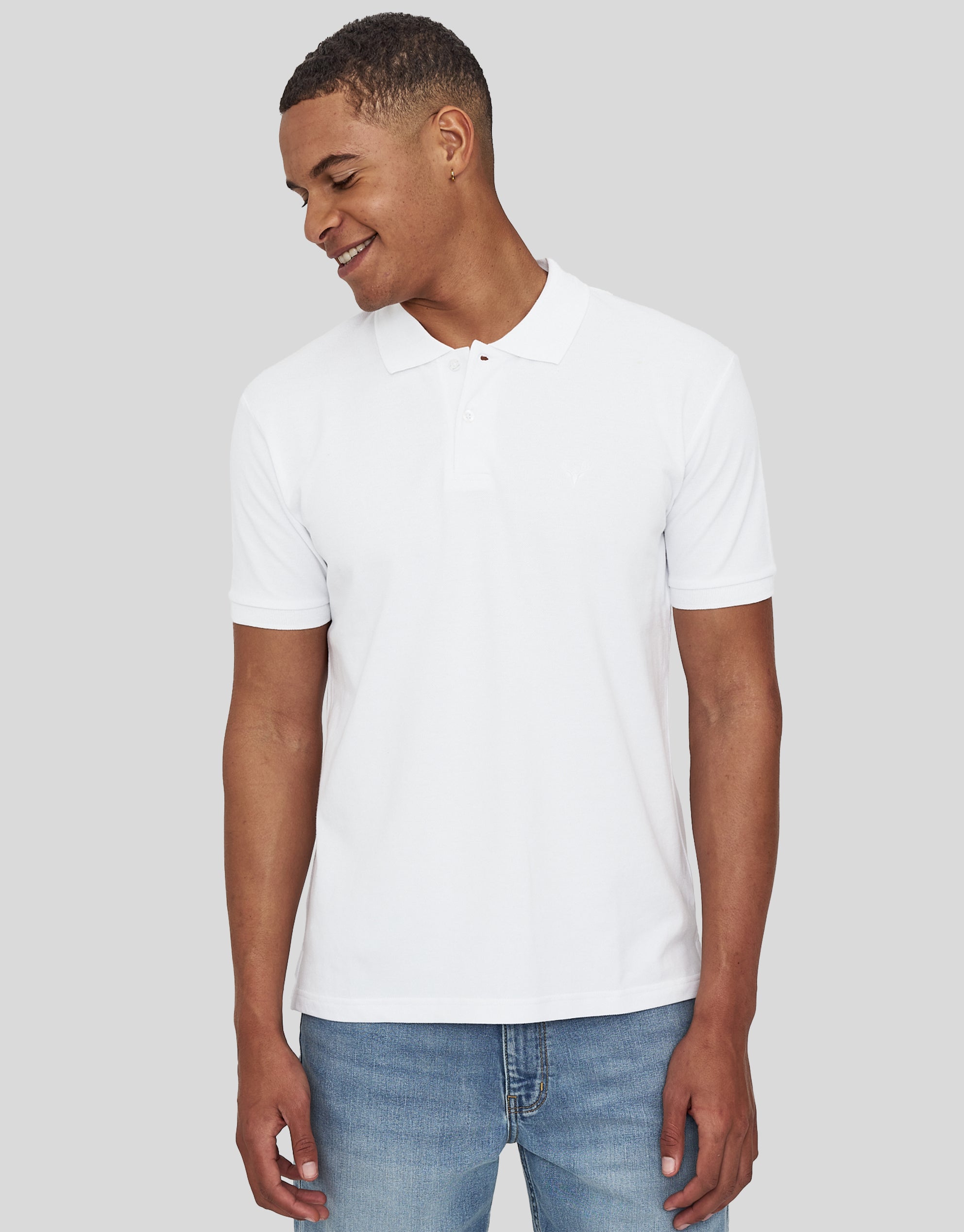 Pique Short Sleeve Polo in White | Hallensteins NZ