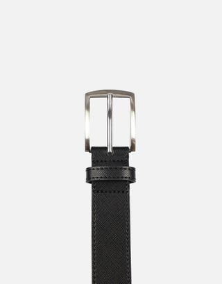 Saffiano Leather Belt in Black Full