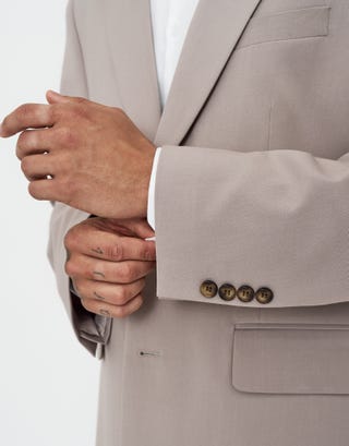 Savanna Slim Fit Suit Jacket in Stone Detail3