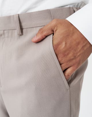 Savanna Slim Fit Suit Pants in Stone Detail3