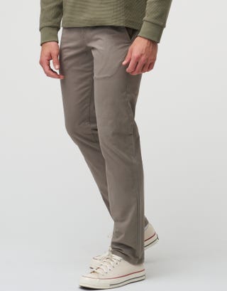Slim Straight Fit Chinos in Mid Grey Detail