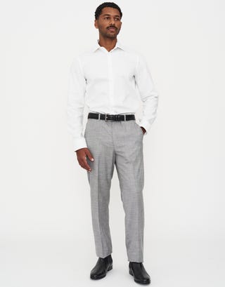 Sterling Slim Fit Tailored Trousers in Light Grey Detail3