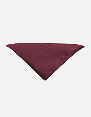 Textured Plain Pocket Square in Burgundy Front