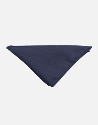 Textured Plain Pocket Square in Navy Front
