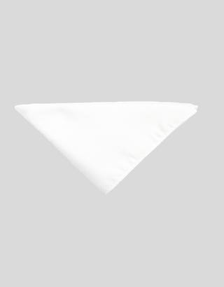 Textured Plain Pocket Square in White Front