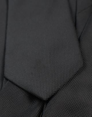 Textured Slim Tie in Black Full