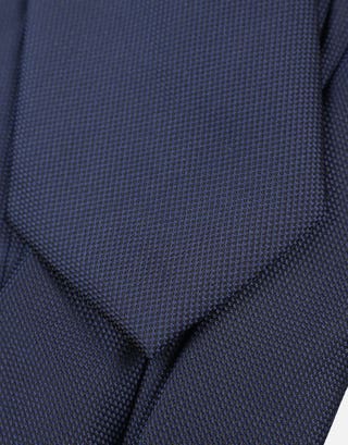 Textured Slim Tie in Navy Full