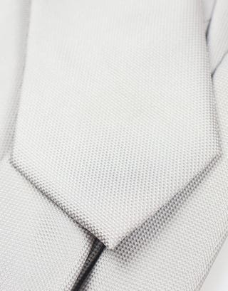 Textured Slim Tie in Sand Full