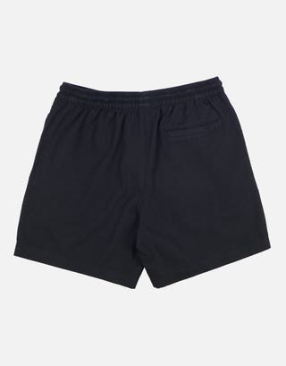 Textured Elastic Waist Shorts in Solid Black Full