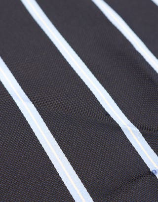 Two Tone Stripe Pocket Square in Navy Full