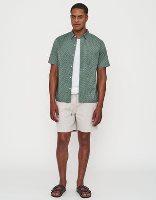 Valencia Short Sleeve Shirt in Green Detail3