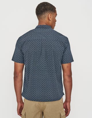 Valencia Short Sleeve Shirt in Navy Back