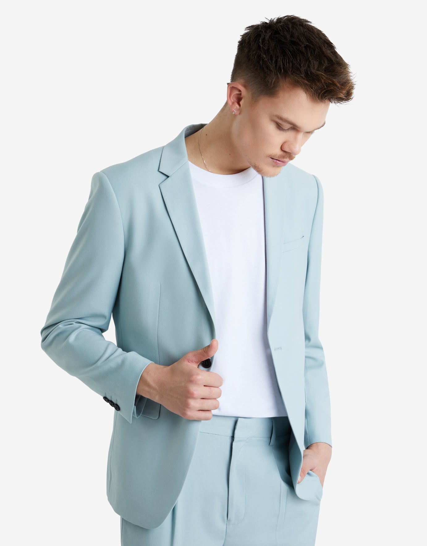 teal suit jacket