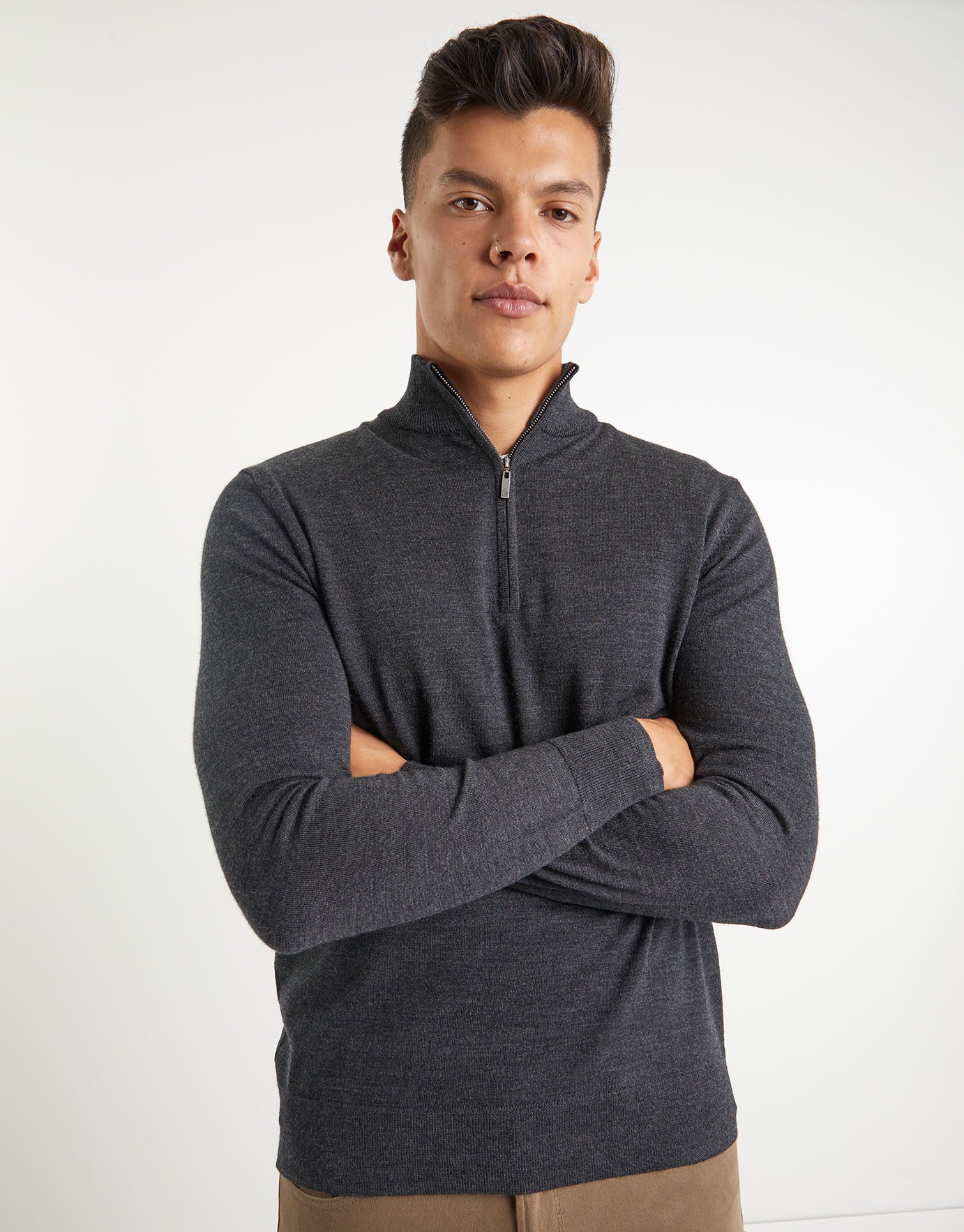half zip merino jumper